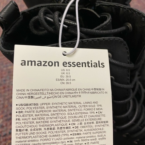 Essentials, women’s Collins Combat Boot. Black 8.5 - Picture 5 of 6